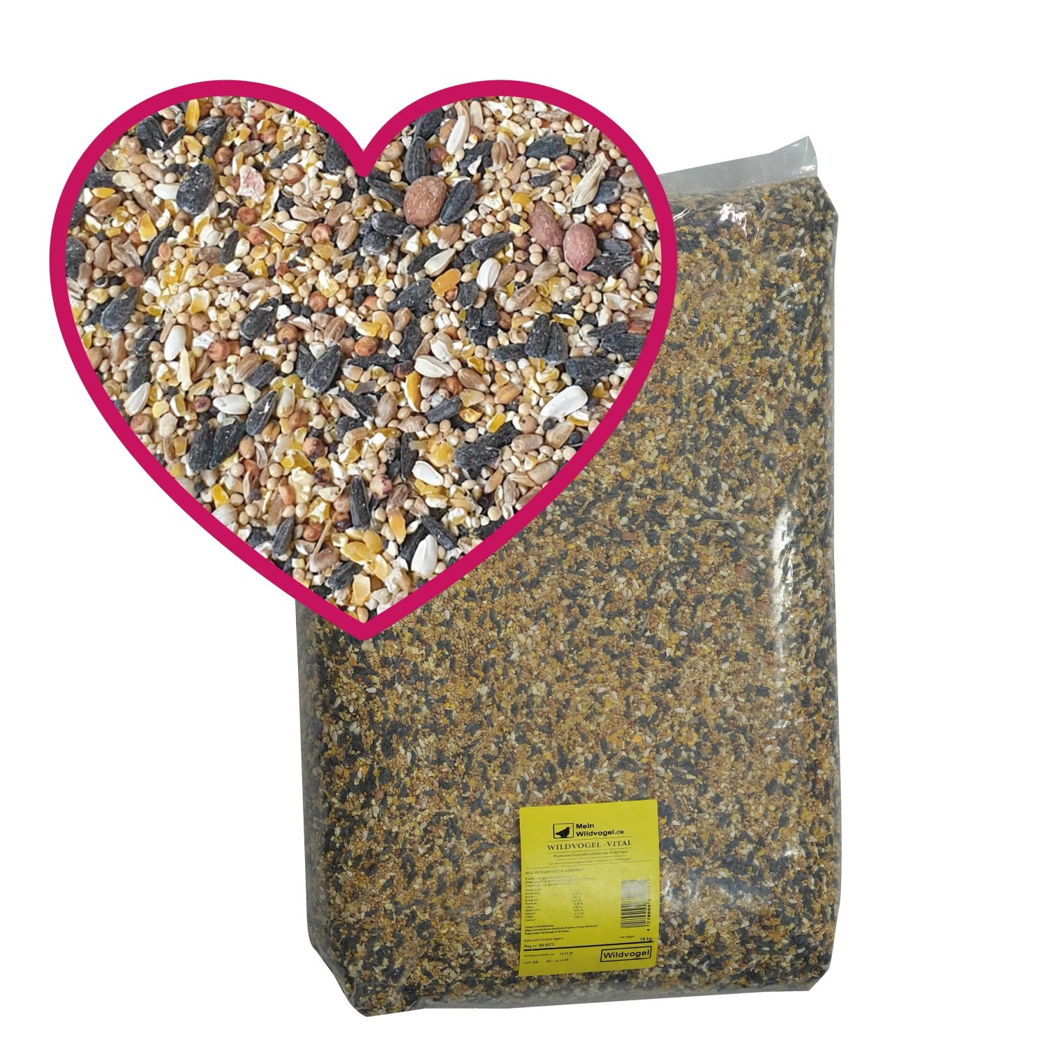 MeinWildvogel VITAL 15kg Vogelfutter, Ganzjahresfutter für Wildvögel und Gartenvögel im Sack.